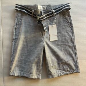 Craft + Flow Big Boy 14/XL Gray Casual Shorts with Striped Belt